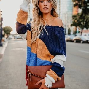 Zara Distressed Cotton Knit Vici Sweater